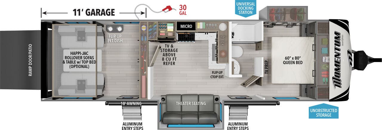 View 2025 Grand Design Momentum G-Class 29GS complete specs and manufacturer brochures