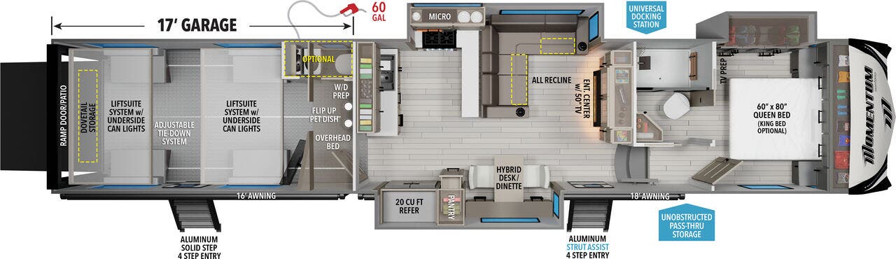 View 2025 Grand Design Momentum M-Class 392M complete specs and manufacturer brochures