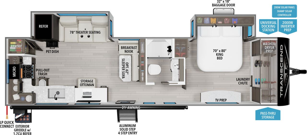 View 2025 Grand Design Transcend 315RKT complete specs and manufacturer brochures