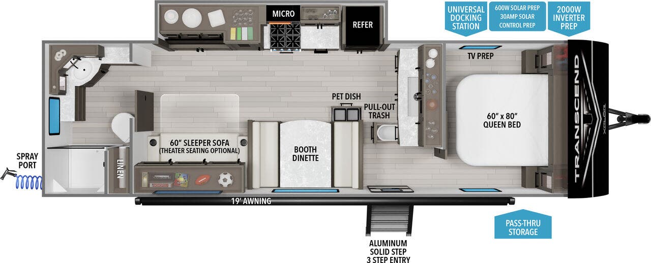 View 2025 Grand Design Transcend Xplor 26RBX complete specs and manufacturer brochures