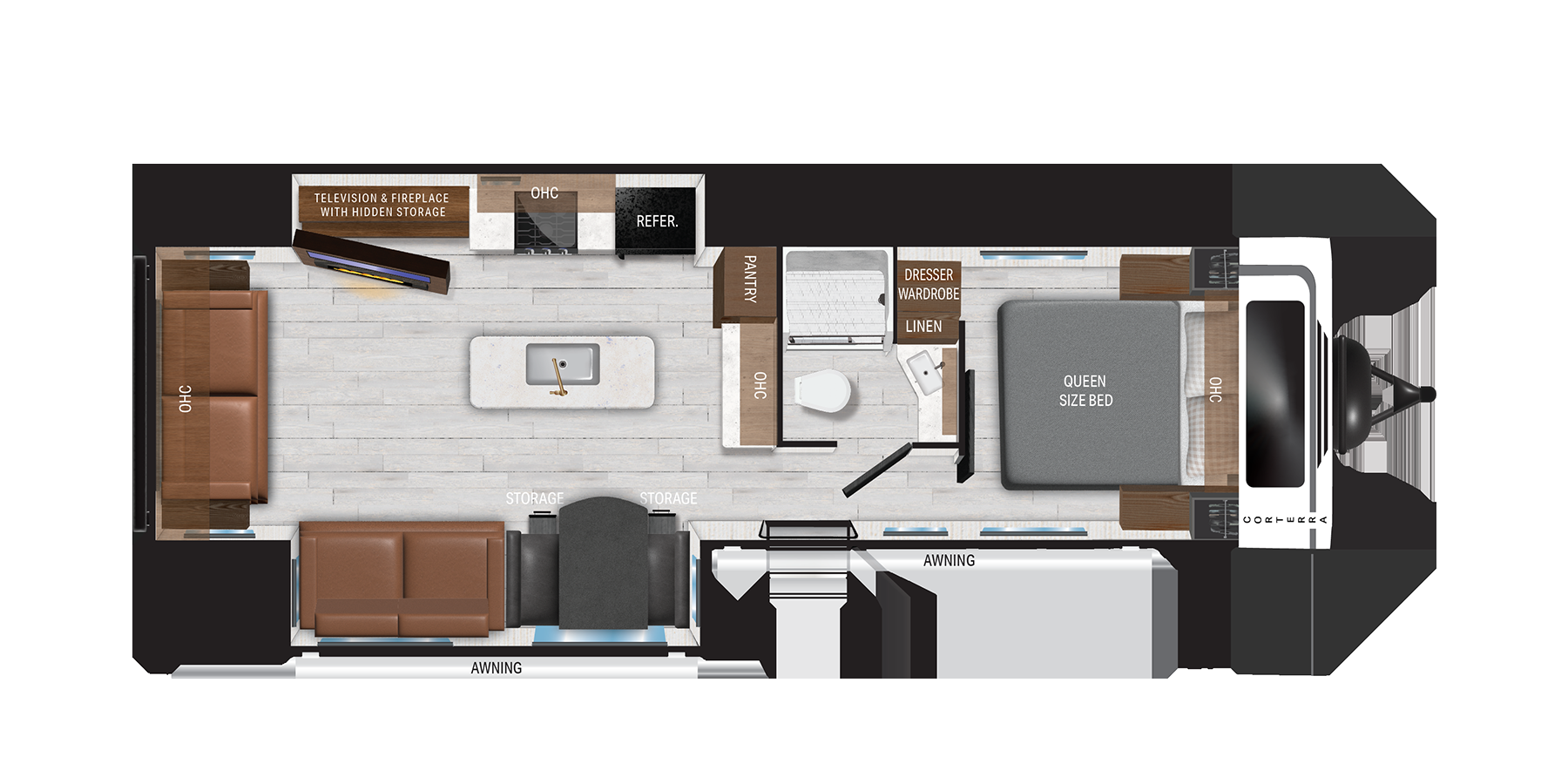 View 2025 Heartland Corterra 30.3RL complete specs and manufacturer brochures