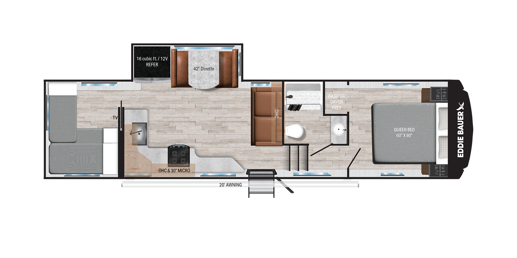 View 2025 Heartland Eddie Bauer 3000BH complete specs and manufacturer brochures
