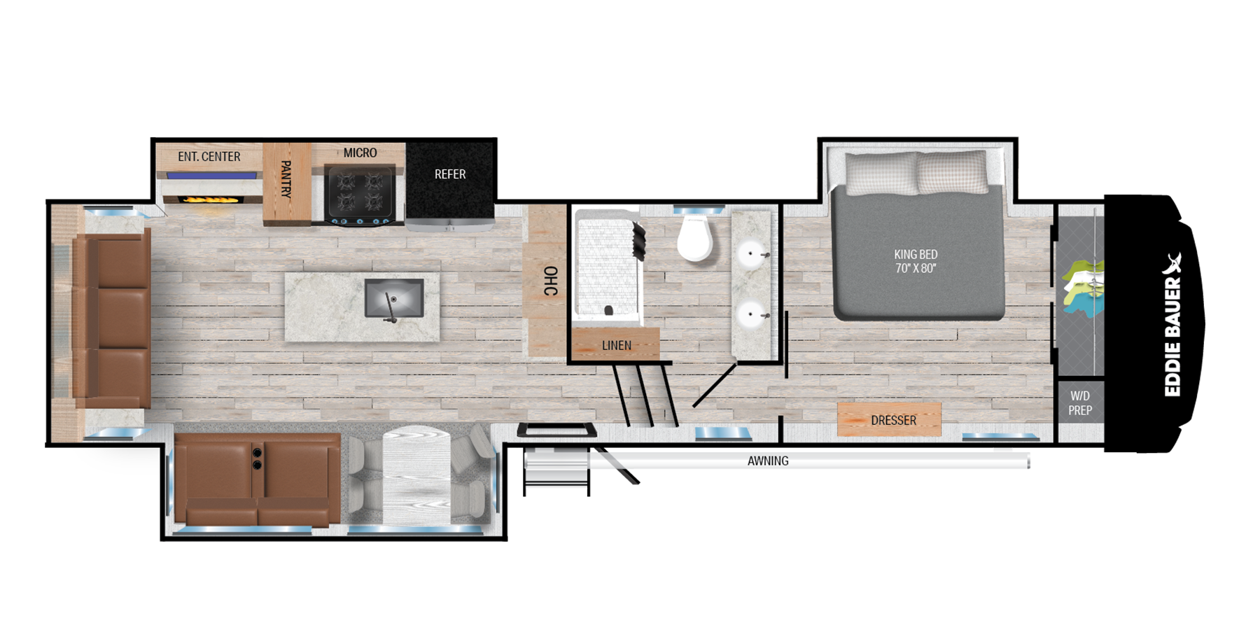 View 2025 Heartland Eddie Bauer 3101RL complete specs and manufacturer brochures