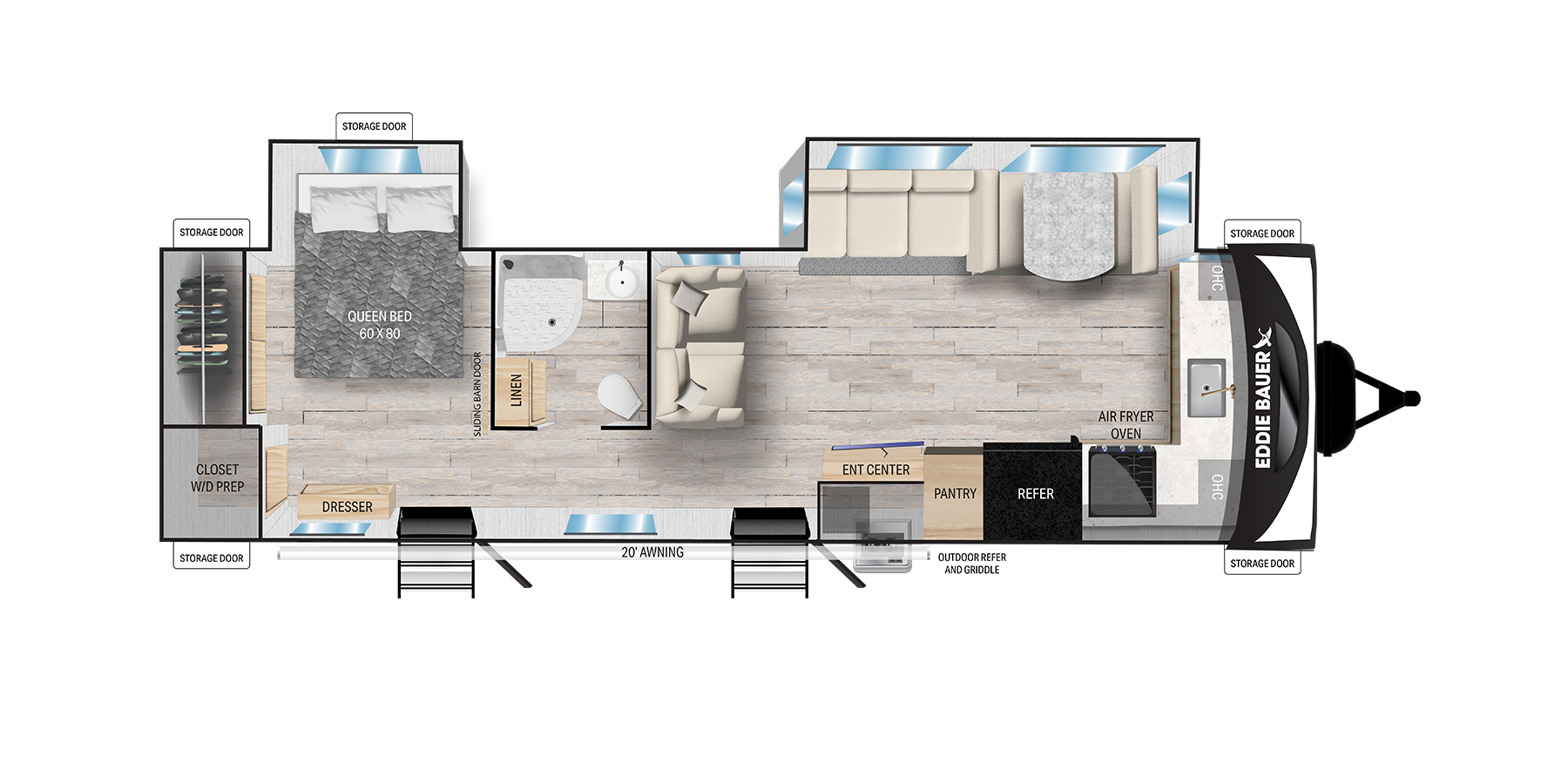 View 2025 Heartland Eddie Bauer 33FK complete specs and manufacturer brochures