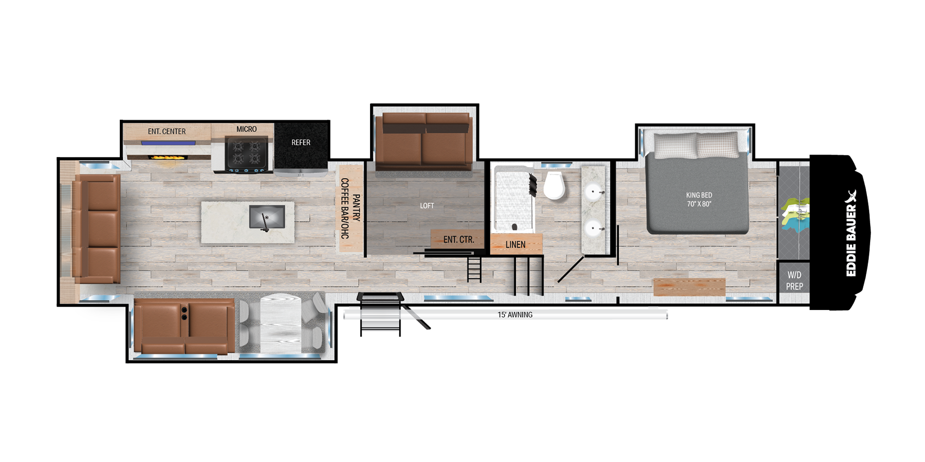 View 2025 Heartland Eddie Bauer 3700MB complete specs and manufacturer brochures