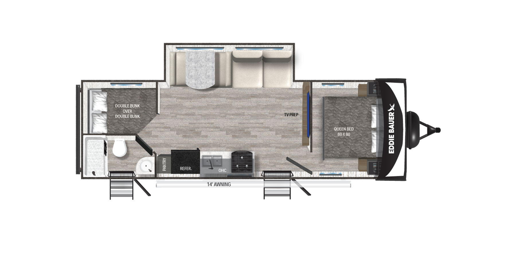 View 2025 Heartland Eddie Bauer EBS 261BH complete specs and manufacturer brochures
