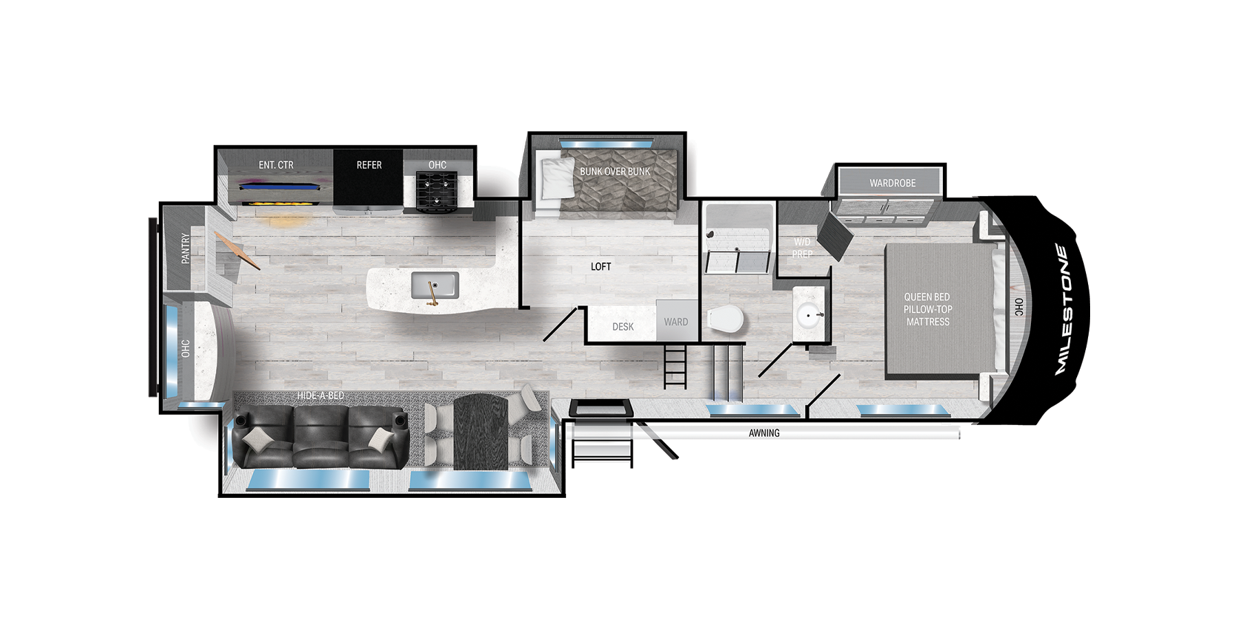 View 2025 Heartland Milestone 333MB complete specs and manufacturer brochures