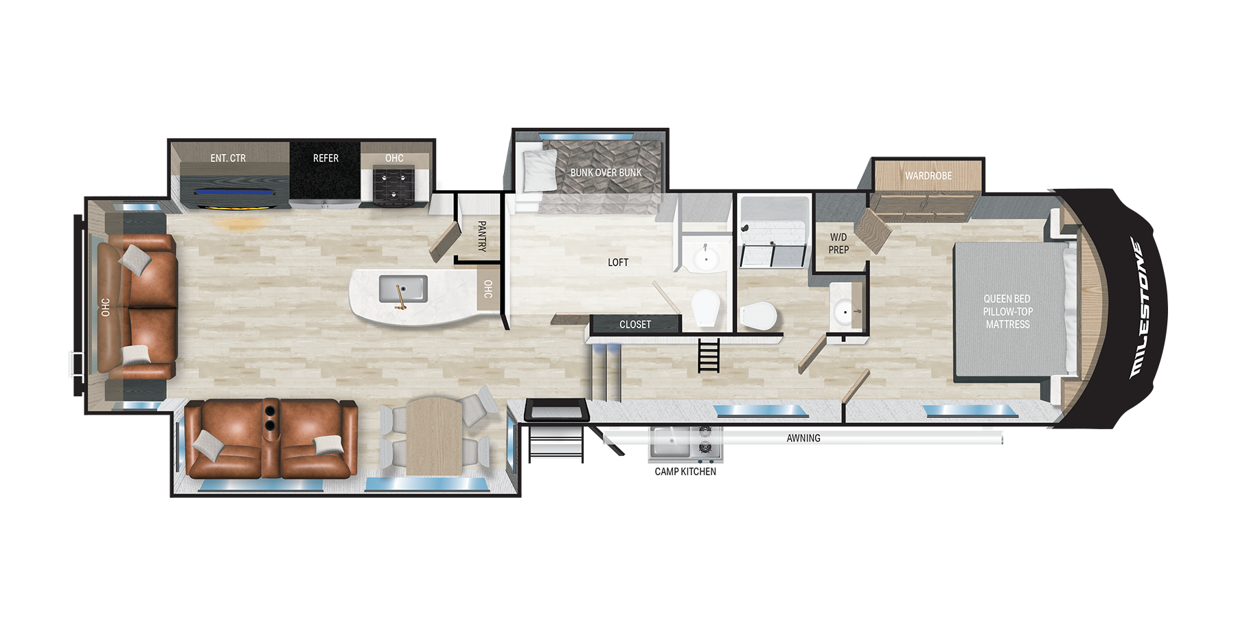View 2025 Heartland Milestone 377MB complete specs and manufacturer brochures