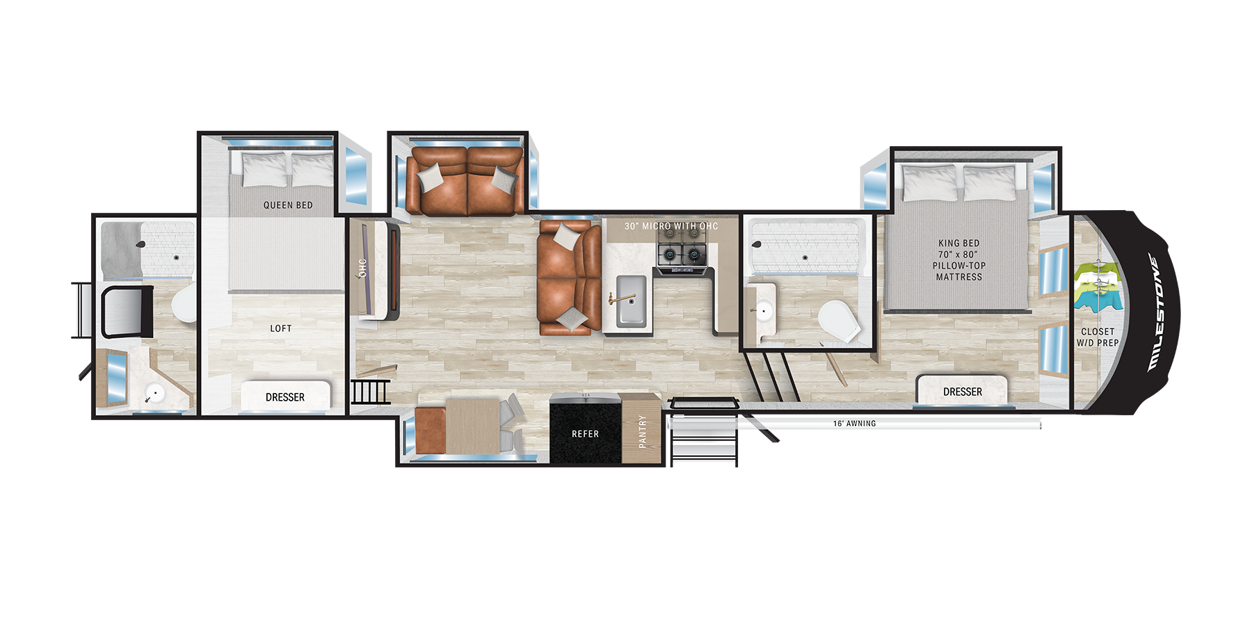 View 2025 Heartland Milestone 380DSL complete specs and manufacturer brochures