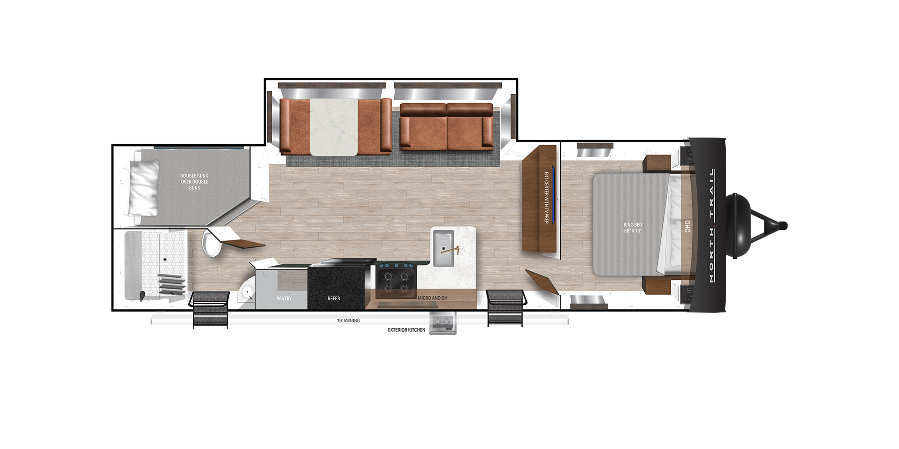 View 2025 Heartland North Trail 2611-BH complete specs and manufacturer brochures