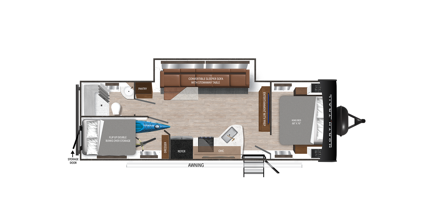 View 2025 Heartland North Trail 27BHG complete specs and manufacturer brochures