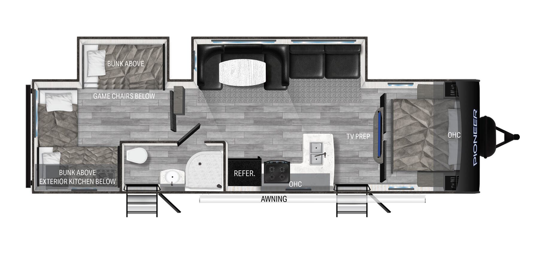 View 2025 Heartland Pioneer DS320 complete specs and manufacturer brochures