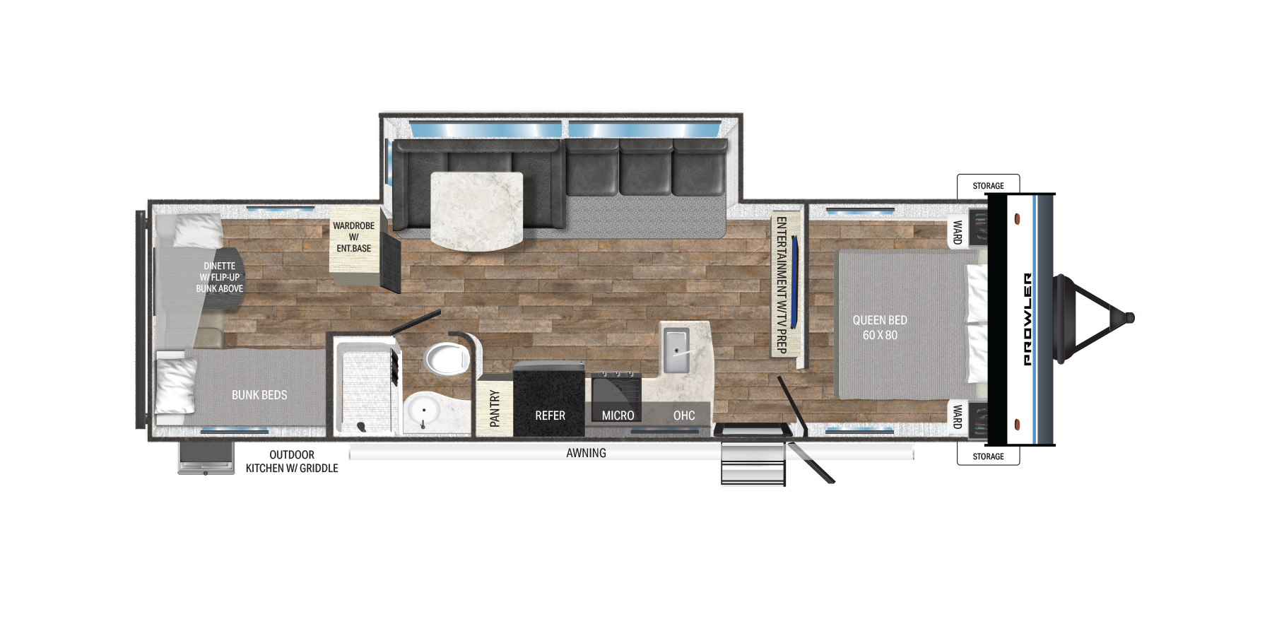 View 2025 Heartland Prowler 3105BH complete specs and manufacturer brochures
