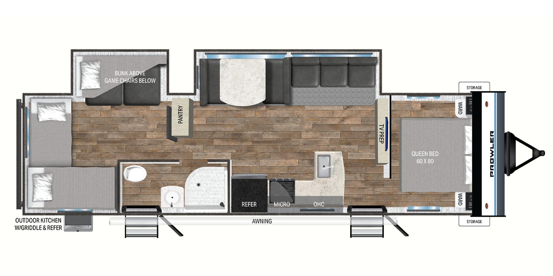 View 2025 Heartland Prowler 320SBH complete specs and manufacturer brochures