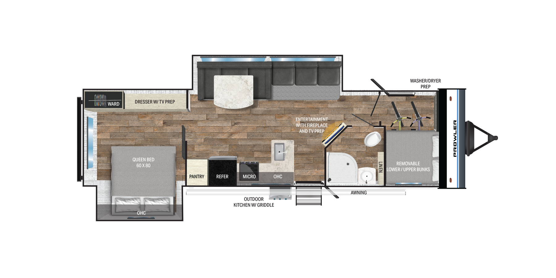 View 2025 Heartland Prowler 3212BH complete specs and manufacturer brochures
