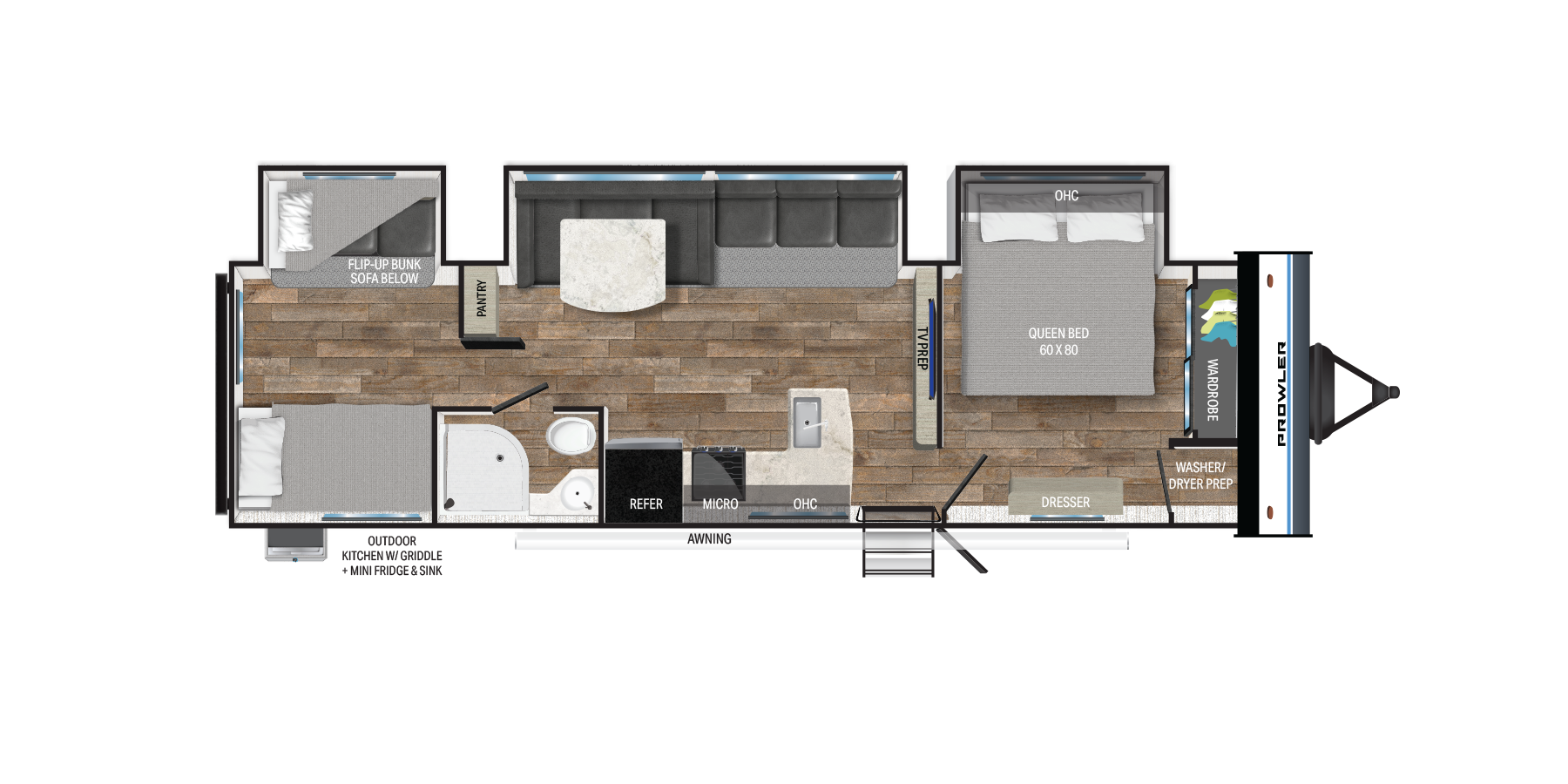 View 2025 Heartland Prowler 3307BH complete specs and manufacturer brochures