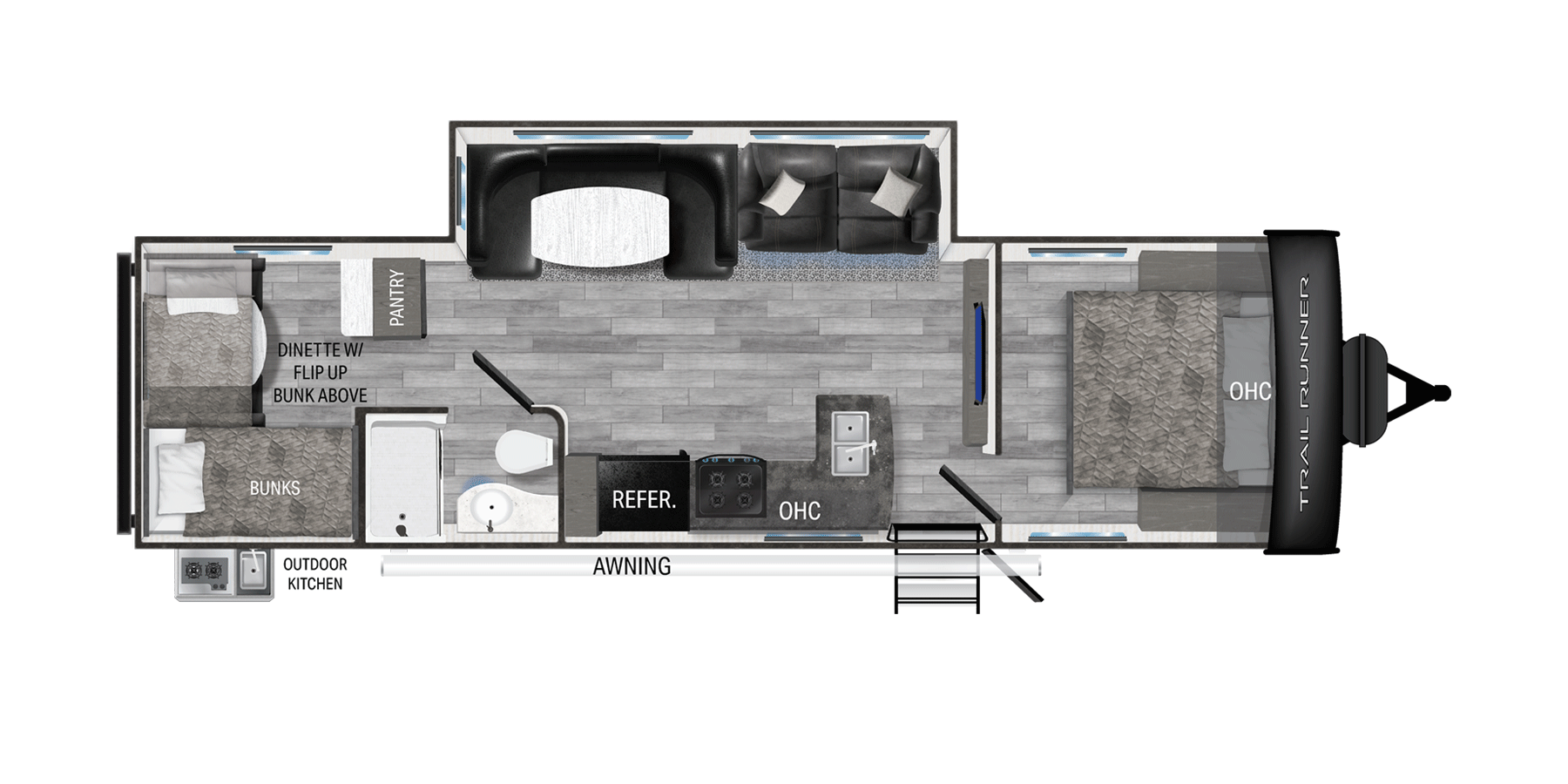 View 2025 Heartland Trail Runner 30RBK complete specs and manufacturer brochures