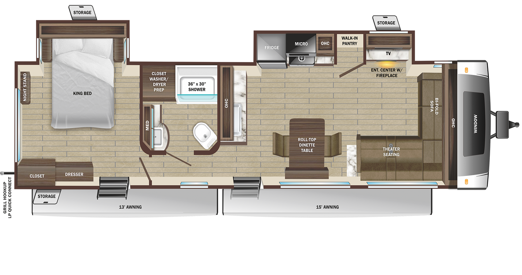 View 2025 Highland Ridge Light 305FLS complete specs and manufacturer brochures
