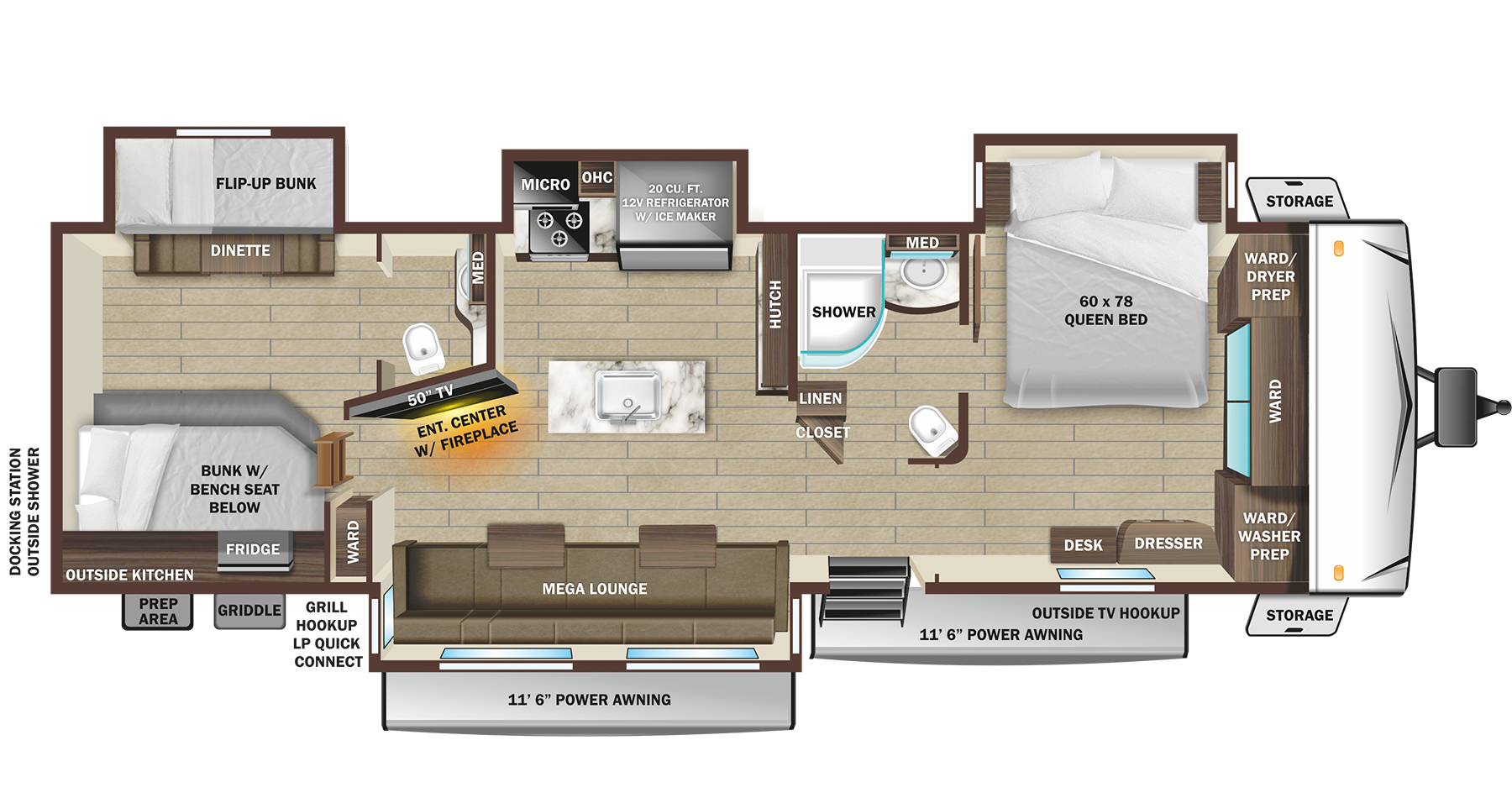 View 2025 Highland Ridge Open Range 338BHS complete specs and manufacturer brochures