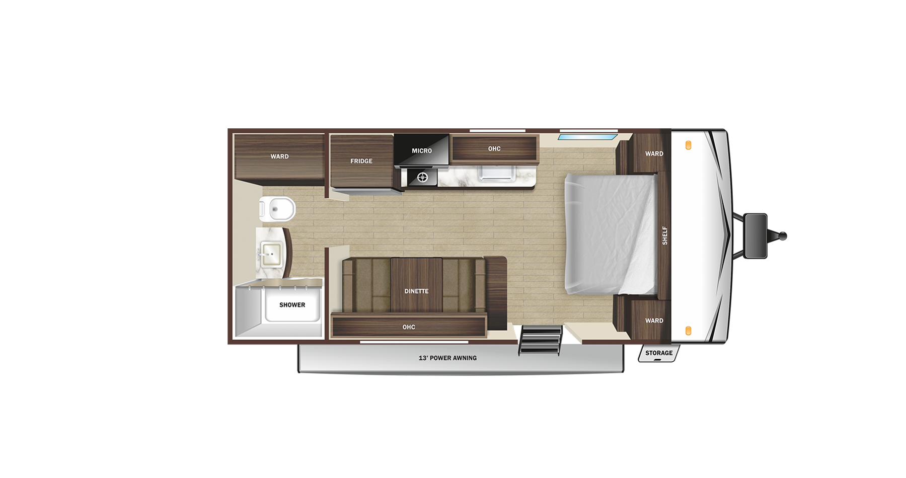 View 2025 Highland Ridge Open Range Conventional 182RB complete specs and manufacturer brochures