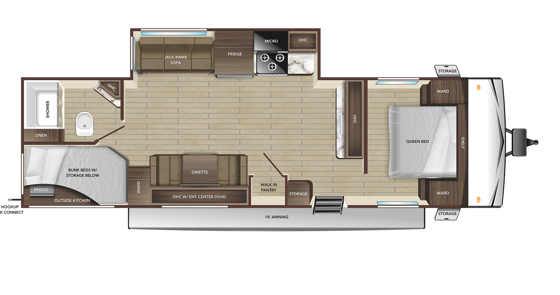 View 2025 Highland Ridge Open Range Conventional 27BHP complete specs and manufacturer brochures