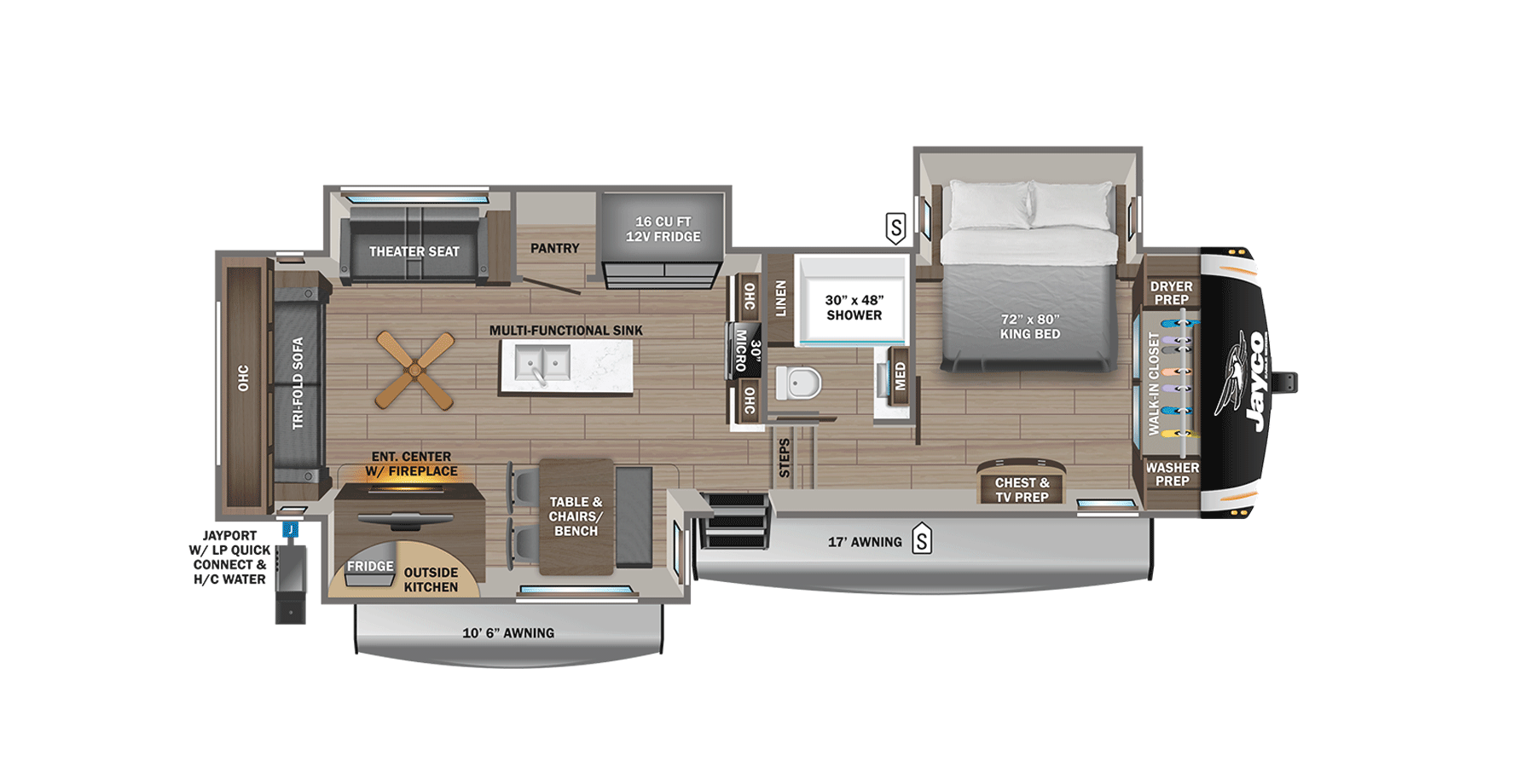 View 2025 Jayco Eagle 317RLOK complete specs and manufacturer brochures