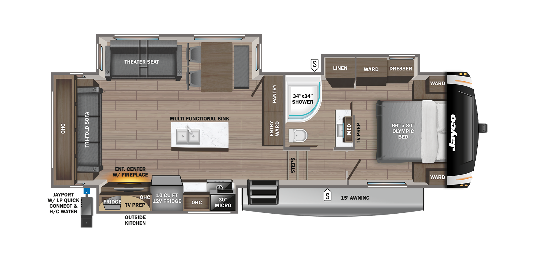 View 2025 Jayco Eagle HT 28CRT complete specs and manufacturer brochures