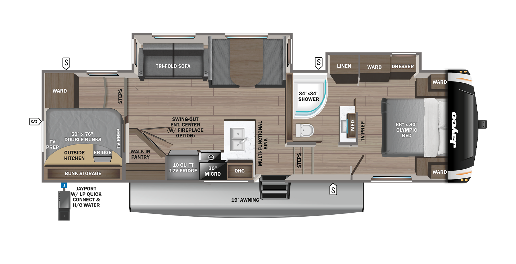 View 2025 Jayco Eagle HT 29CBD complete specs and manufacturer brochures