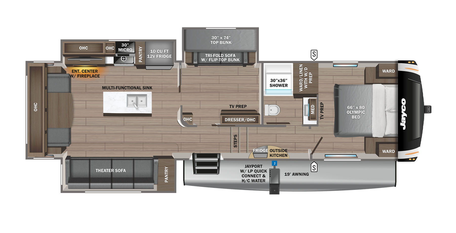 View 2025 Jayco Eagle HT 31MBT complete specs and manufacturer brochures