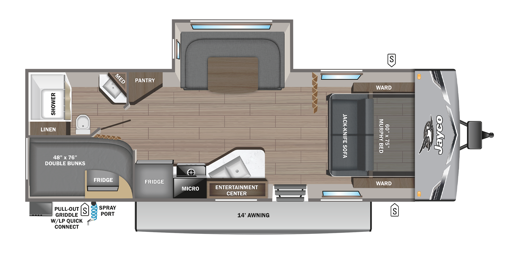 View 2025 Jayco Jay Flight 235MBHW complete specs and manufacturer brochures