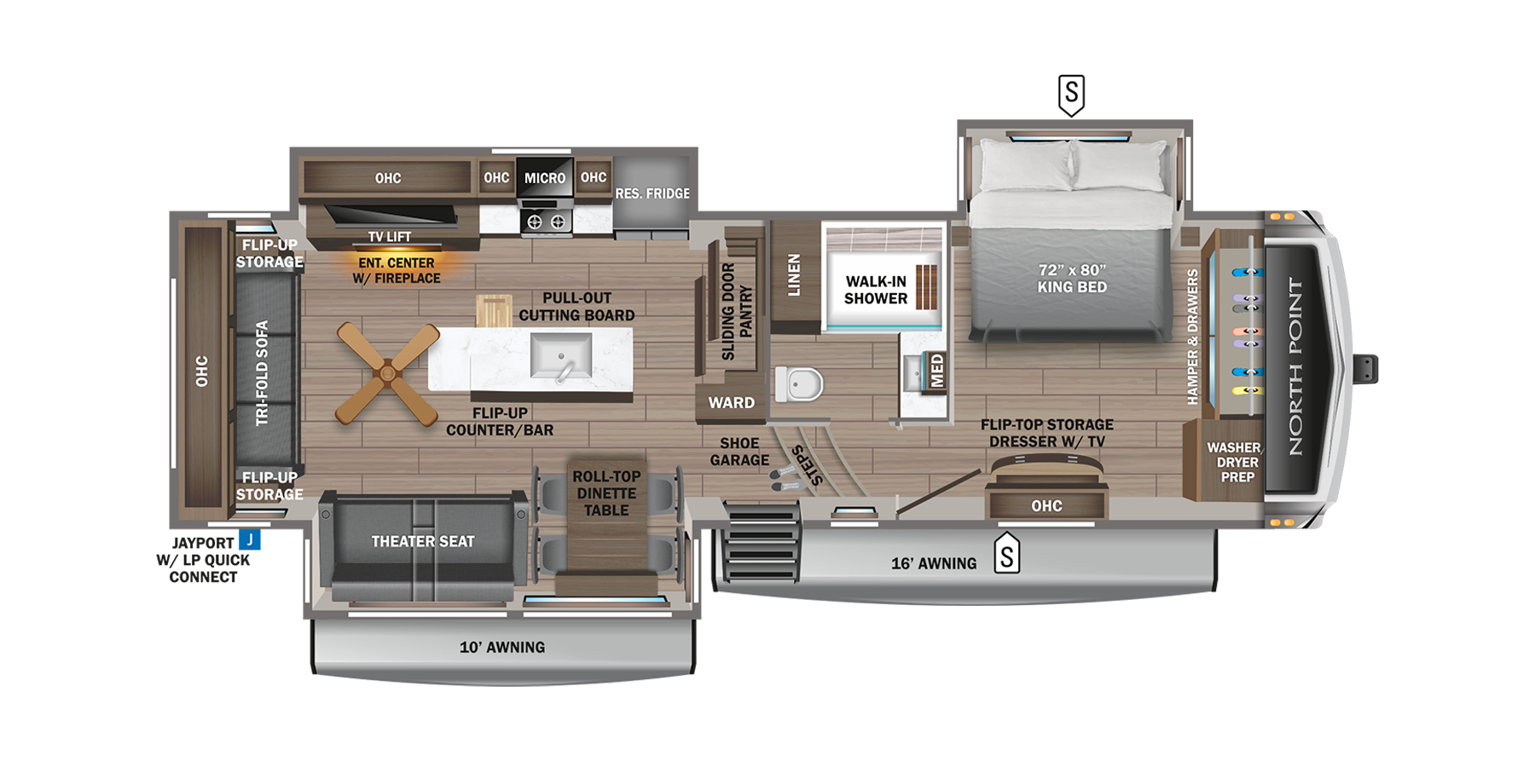 View 2025 Jayco North Point 310RLTS complete specs and manufacturer brochures