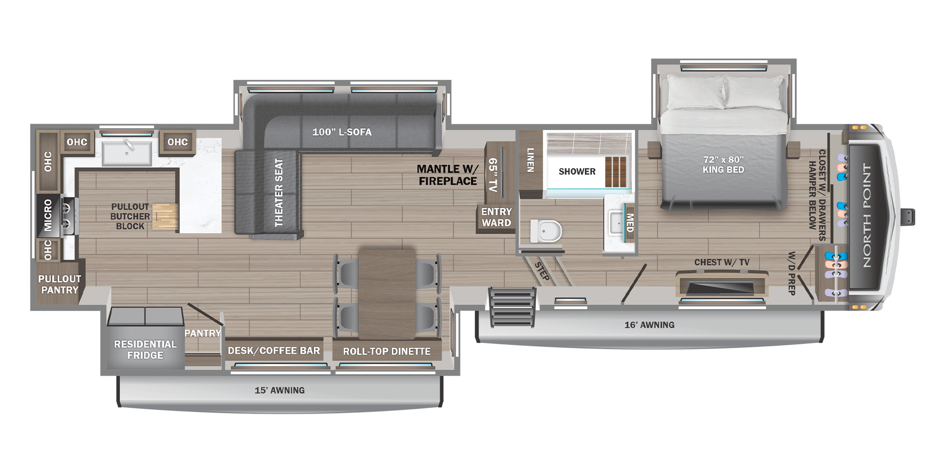 View 2025 Jayco North Point 365RKTS complete specs and manufacturer brochures