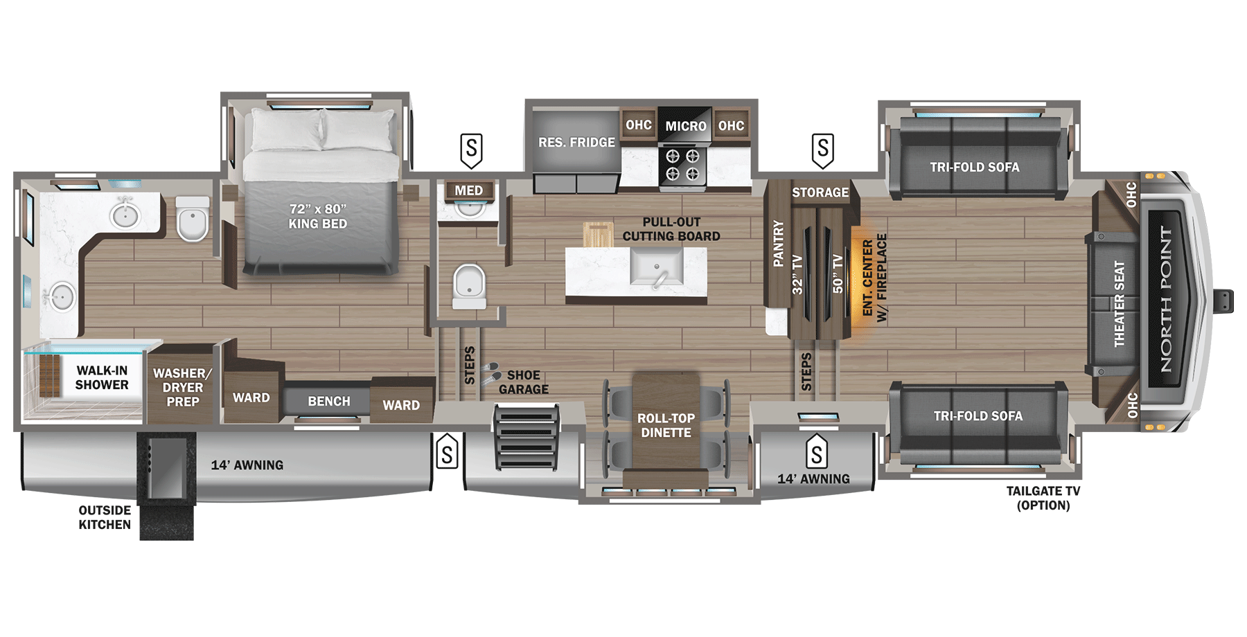 View 2025 Jayco North Point 382FLRB complete specs and manufacturer brochures