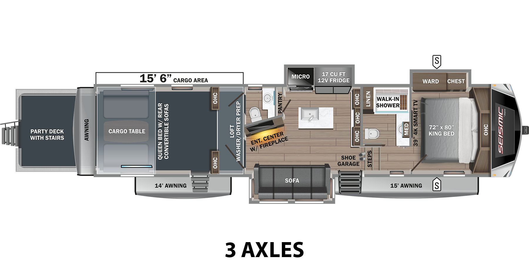 View 2025 Jayco Seismic Luxury Series 3815 complete specs and manufacturer brochures