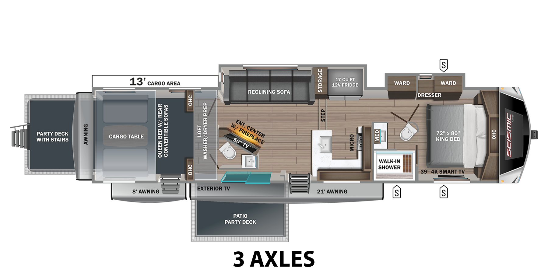 View 2025 Jayco Seismic Luxury Series 4113 complete specs and manufacturer brochures