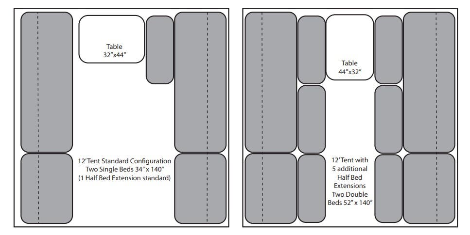 View 2025 Jumping Jack Mid Blackout 12' Tent complete specs and manufacturer brochures
