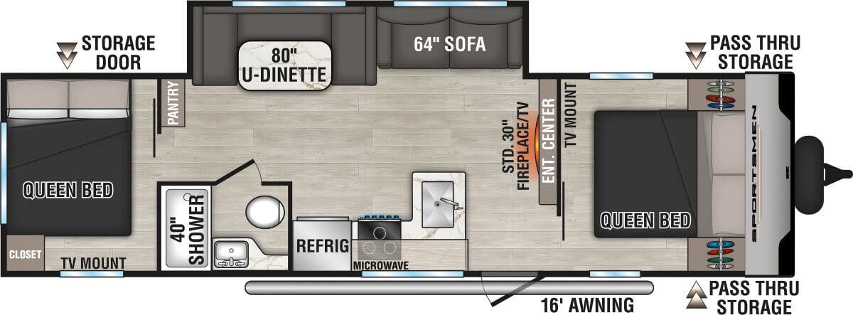 View 2025 K-Z Sportsmen SE 301DBSE complete specs and manufacturer brochures