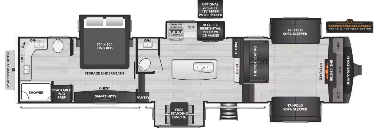 View 2025 Keystone Alpine 3700FL complete specs and manufacturer brochures