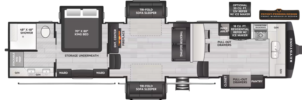 View 2025 Keystone Alpine 3820FK complete specs and manufacturer brochures