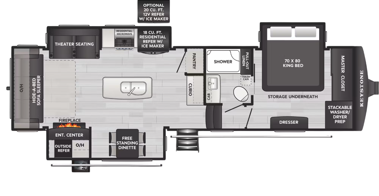 View 2025 Keystone Alpine Avalanche Edition 302RS complete specs and manufacturer brochures