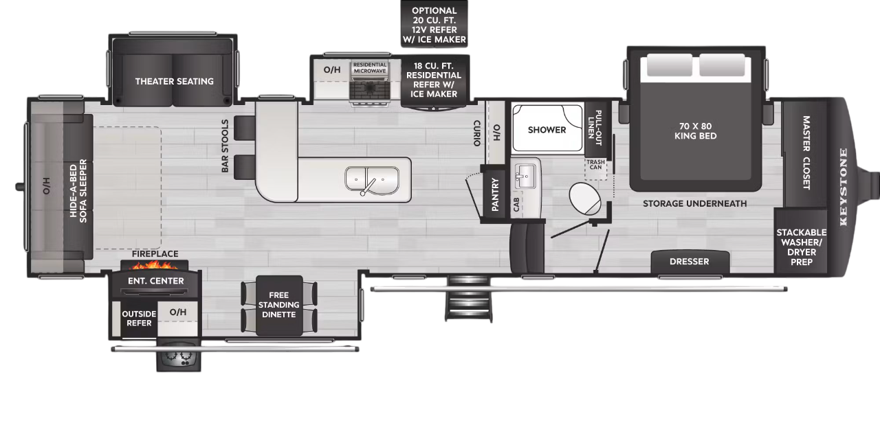 View 2025 Keystone Alpine Avalanche Edition 338GK complete specs and manufacturer brochures