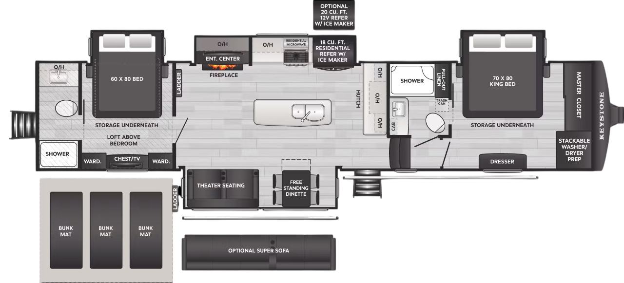 View 2025 Keystone Alpine Avalanche Edition 390DS complete specs and manufacturer brochures