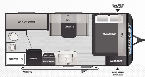 View 2025 Keystone Bullet Classic 1700BH complete specs and manufacturer brochures