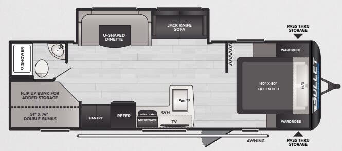 View 2025 Keystone Bullet Classic 2640BHWE complete specs and manufacturer brochures