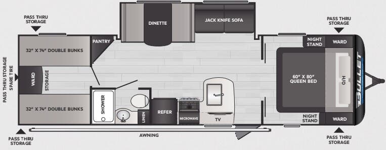 View 2025 Keystone Bullet Classic 2840QB complete specs and manufacturer brochures