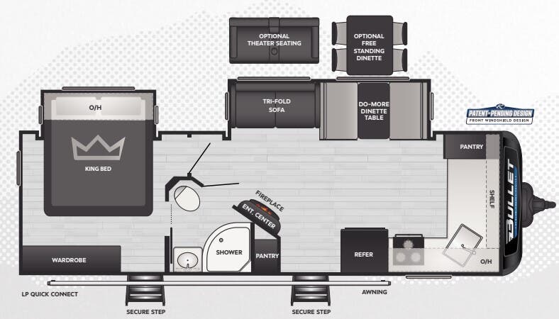 View 2025 Keystone Bullet Premium 265FKS complete specs and manufacturer brochures