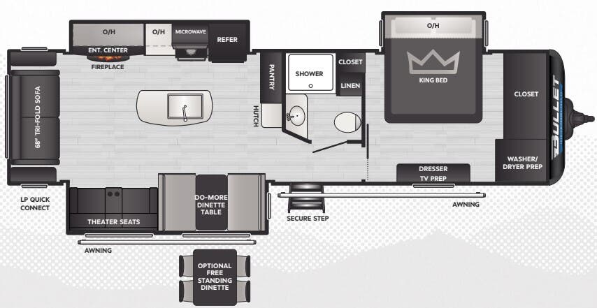 View 2025 Keystone Bullet Premium 310RES complete specs and manufacturer brochures
