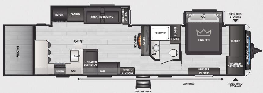 View 2025 Keystone Bullet Premium 336BBK complete specs and manufacturer brochures