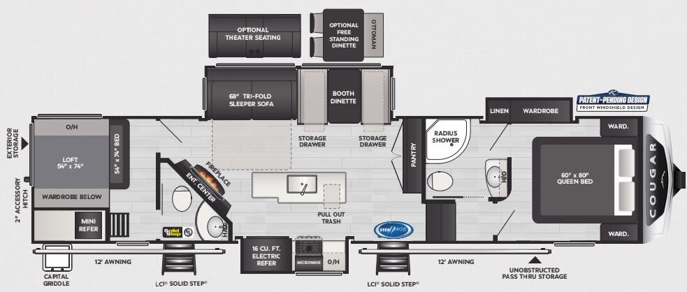View 2025 Keystone Cougar 364BHL complete specs and manufacturer brochures