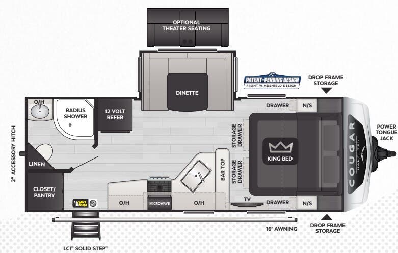 View 2025 Keystone Cougar Half-Ton 22RBSWE complete specs and manufacturer brochures